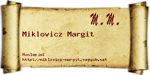 Miklovicz Margit névjegykártya