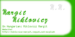 margit miklovicz business card